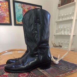 Black Western Frye Boot circa 80-81 Made in USA